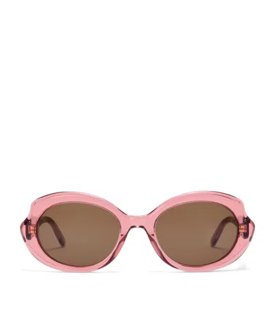 Loewe Mini Oval Sunglasses In Black