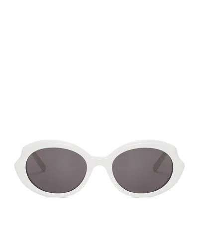 Loewe Mini Oval Sunglasses In White