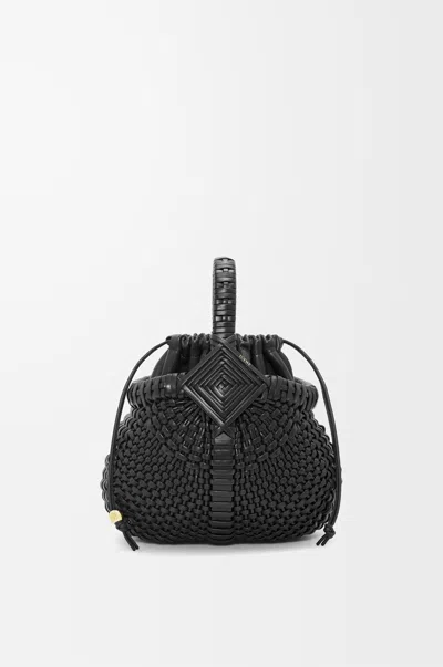 Loewe Mini Diamond Round Basket Bag In Leather Skin For Woman In Black