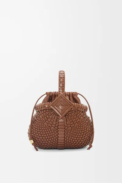 Loewe Mini Diamond Round Basket Bag In Leather Skin For Woman In Brown