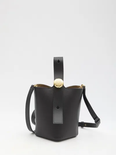 Loewe Mini Pebble Bucket Bag In Black