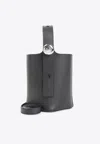 Loewe Structured Black Calfskin Bucket Bag With Silver-tone Hardware In Black