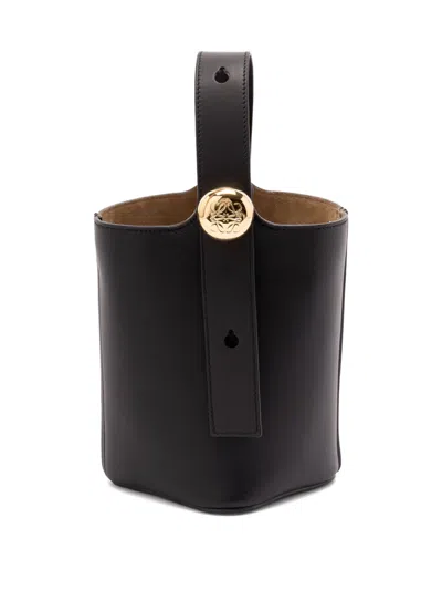 Loewe Mini Pebble Bucket Bag In Black