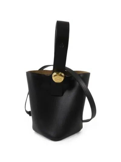 Pre-owned Loewe Mini Pebble Bucket Bag In Black