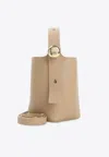 Loewe Mini Pebble Bucket Bag In Brown