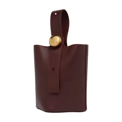 Loewe Mini Pebble Bucket Bag In Dark_burgundy