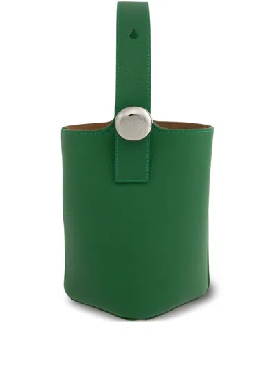 Loewe Mini Pebble Bucket Bag In Green