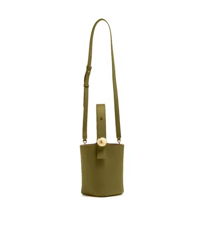 Loewe Mini Pebble Bucket Bag In Green