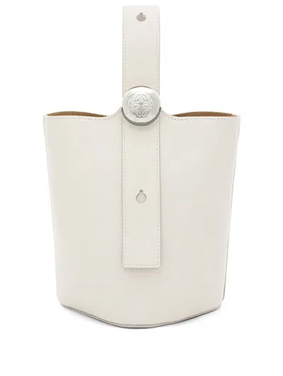 Loewe Mini Pebble Bucket Bag In White