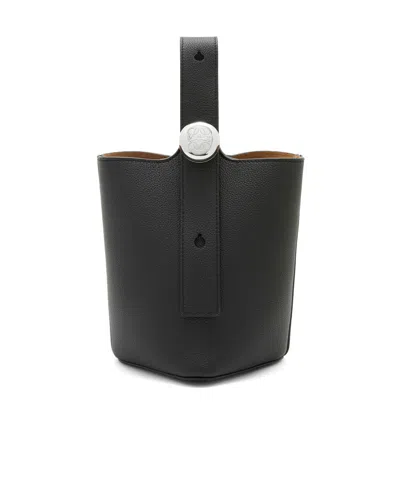 Loewe Mini Pebble Bucket Shoulder Bag In Black