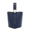 Loewe Mini Pebbled Leather Bucket Bag In Blue