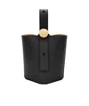 Loewe Burgundy Colour Calfskin Pebble Bucket Medium Bag In Black