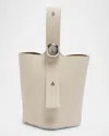 Loewe Mini Pebble Leather Bucket Bag In Soft White