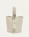 Loewe Mini Pebble Leather Bucket Bag In Soft White