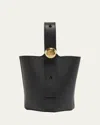 Loewe Burgundy Colour Calfskin Pebble Bucket Medium Bag In Black