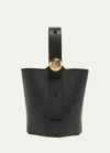 Loewe Burgundy Colour Calfskin Pebble Bucket Medium Bag In Black