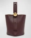 Loewe Mini Pebbled Leather Bucket Bag In Burgundy