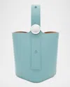 Loewe Mini Pebbled Leather Bucket Bag In Water
