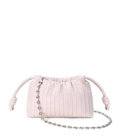 Loewe Mini Pleated Leather Shoulder Bag In Pink
