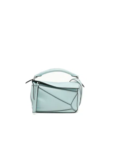 Pre-owned Loewe Mini Puzzle Bag In Blue