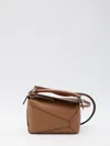 Loewe Puzzle Small Leather Handbag In Brown