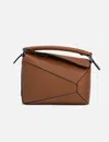 Loewe Puzzle Edge Mini Textured-leather Shoulder Bag In Brown