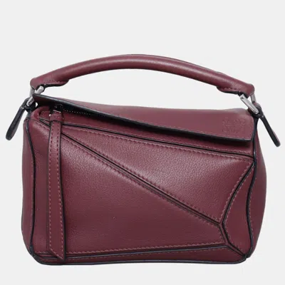 Pre-owned Loewe Mini Puzzle Bag In Purple