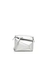 Loewe Mini Puzzle Tote Bag In Silver