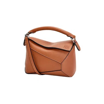 Pre-owned Loewe Mini Puzzle Edge Bag In Classic Calfskin 'tan' | Women's Size Onesize In Brown