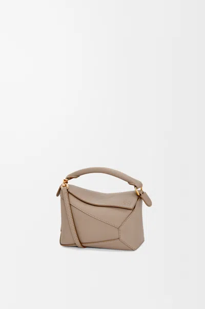 Loewe Mini Puzzle Edge Bag In Soft Grained Leather Skin For Woman In Sand