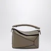 Loewe Mini Puzzle Edge Bag In Taupe Grained Leather In Gray