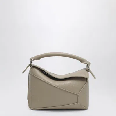 Loewe Mini Puzzle Edge Bag In Taupe Grained Leather In Gray