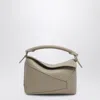 Loewe Mini Puzzle Edge Bag In Taupe Grained Leather In Gray