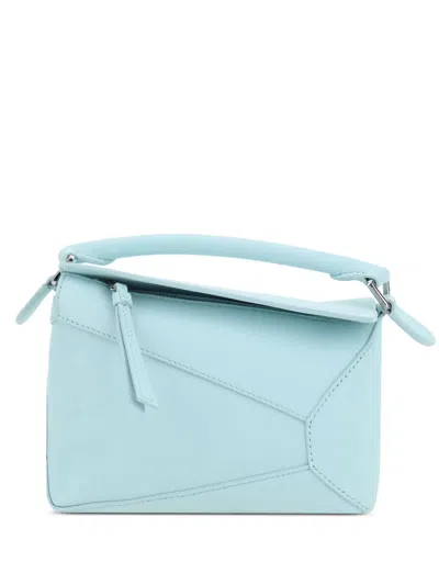 Loewe Mini Puzzle Edge Shoulder Bag In Blue