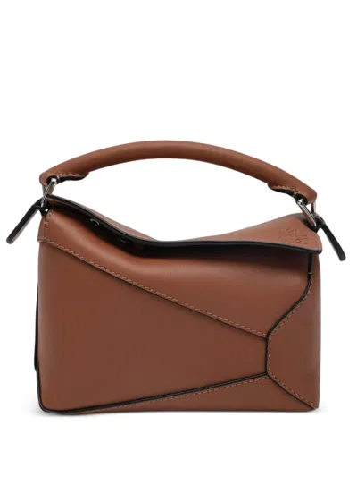 Loewe Mini Puzzle Edge Tote Bag In Brown