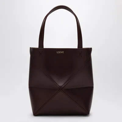 LOEWE MINI PUZZLE FOLD BAG DARK BURGUNDY