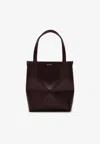 Loewe Puzzle Fold Convertible Medium Leather Tote In Burgundy