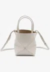 Loewe Mini Puzzle Fold Grained Leather Top Handle Bag In White