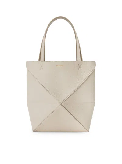 Loewe Mini Puzzle Fold Leather Bag In Nude
