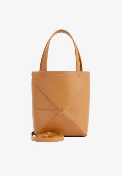Loewe Mini Puzzle Fold Tote Bag In Brown