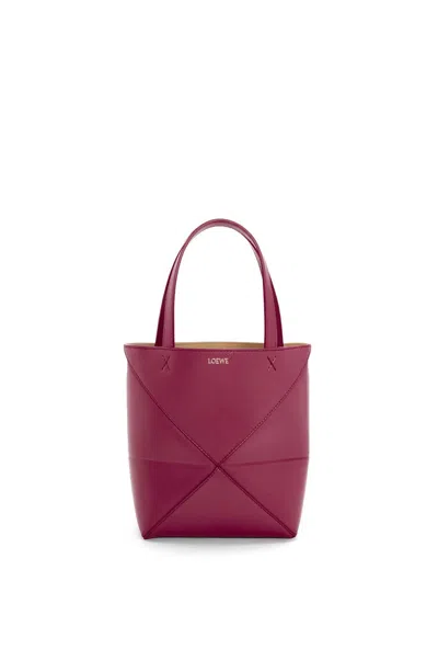 Loewe Women's Mini Puzzle Fold Tote Bag In Crimson