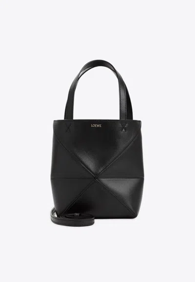 Loewe Mini Puzzle Fold Tote Bag In Black
