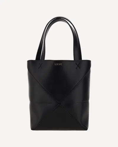Loewe Mini Puzzle Fold Tote Bag In Black