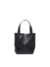 Loewe Puzzle Mini Leather Tote In Black