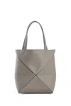 Loewe Mini Puzzle Fold Tote In Soft Grained Calfskin In Brown