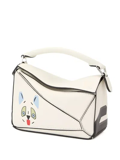 Loewe Mini Puzzle Futurist Cat Tote Bag In Neutral