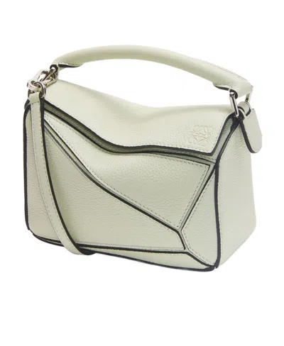 Loewe Mini Puzzle Shoulder Bag In Green