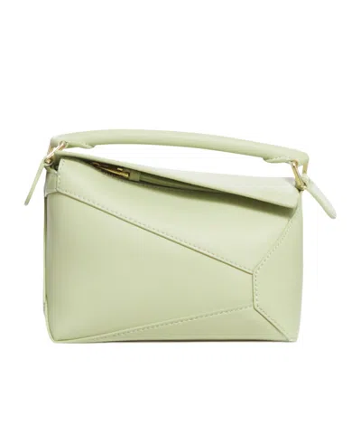 Loewe Mini Puzzle Bag In Classic Calfskin In Green