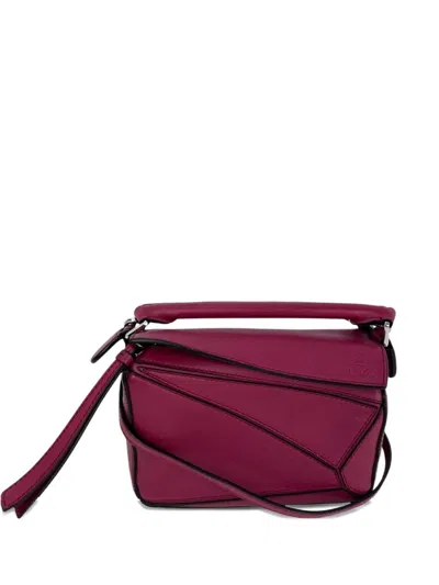 Pre-owned Loewe Mini Puzzle Shoulder Bag In Red
