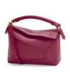 Loewe Mini Puzzle Edge Leather Shoulder Bag In Red